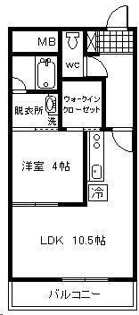ソラーレ霧島(1LDK/5階)の間取り写真