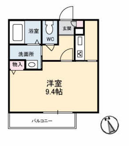 エトワール御船(1K/4階)の間取り写真