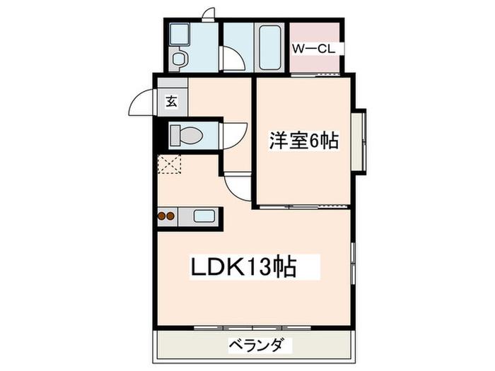 プレミール・ヴィラ(1LDK/2階)の間取り写真