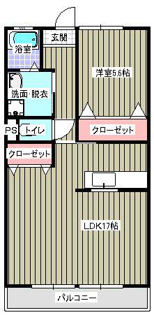 エトワール湯野(1LDK/1階)の間取り写真