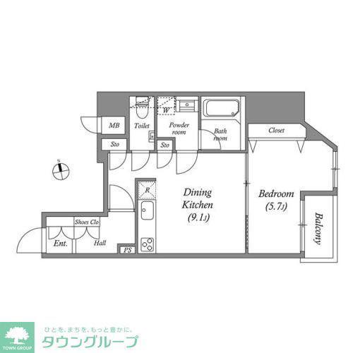 GRAN PASEO本郷三丁目(1LDK/10階)の間取り写真