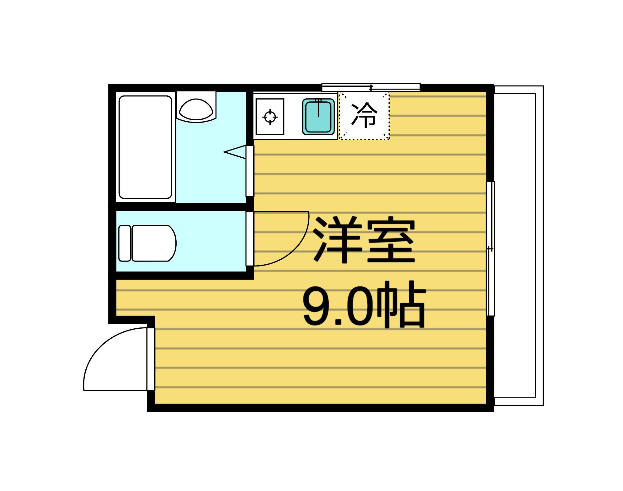 コーポ司(ワンルーム/3階)の間取り写真