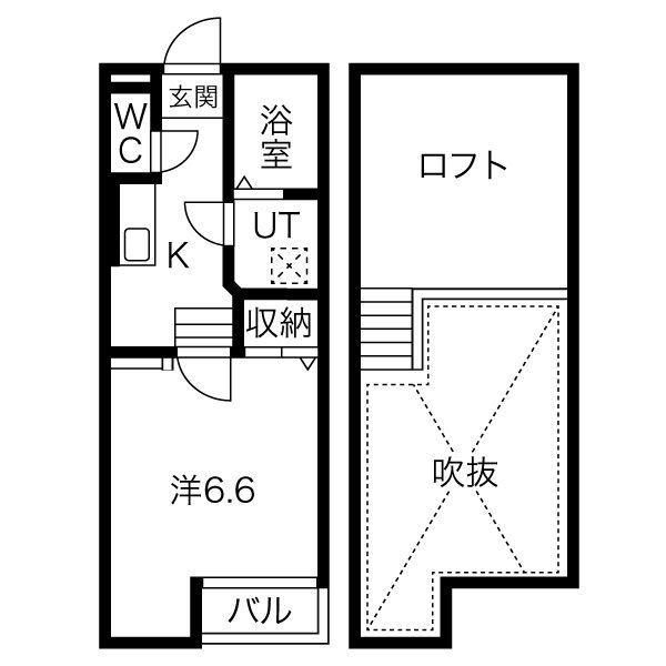 CREO庄内通(1SK/1階)の間取り写真