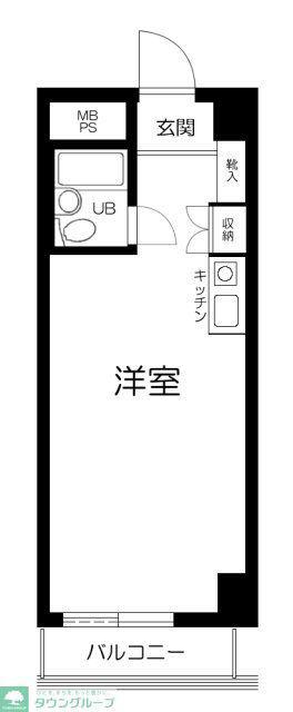 ロジマン武蔵小山(ワンルーム/5階)の間取り写真