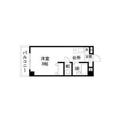 グランドール百瀬(ワンルーム/2階)の間取り写真