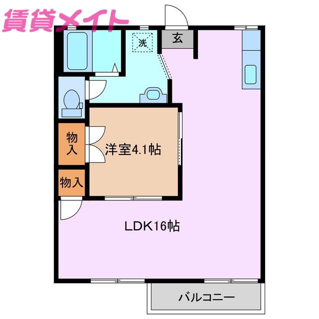 タウニーラポール(1LDK/2階)の間取り写真