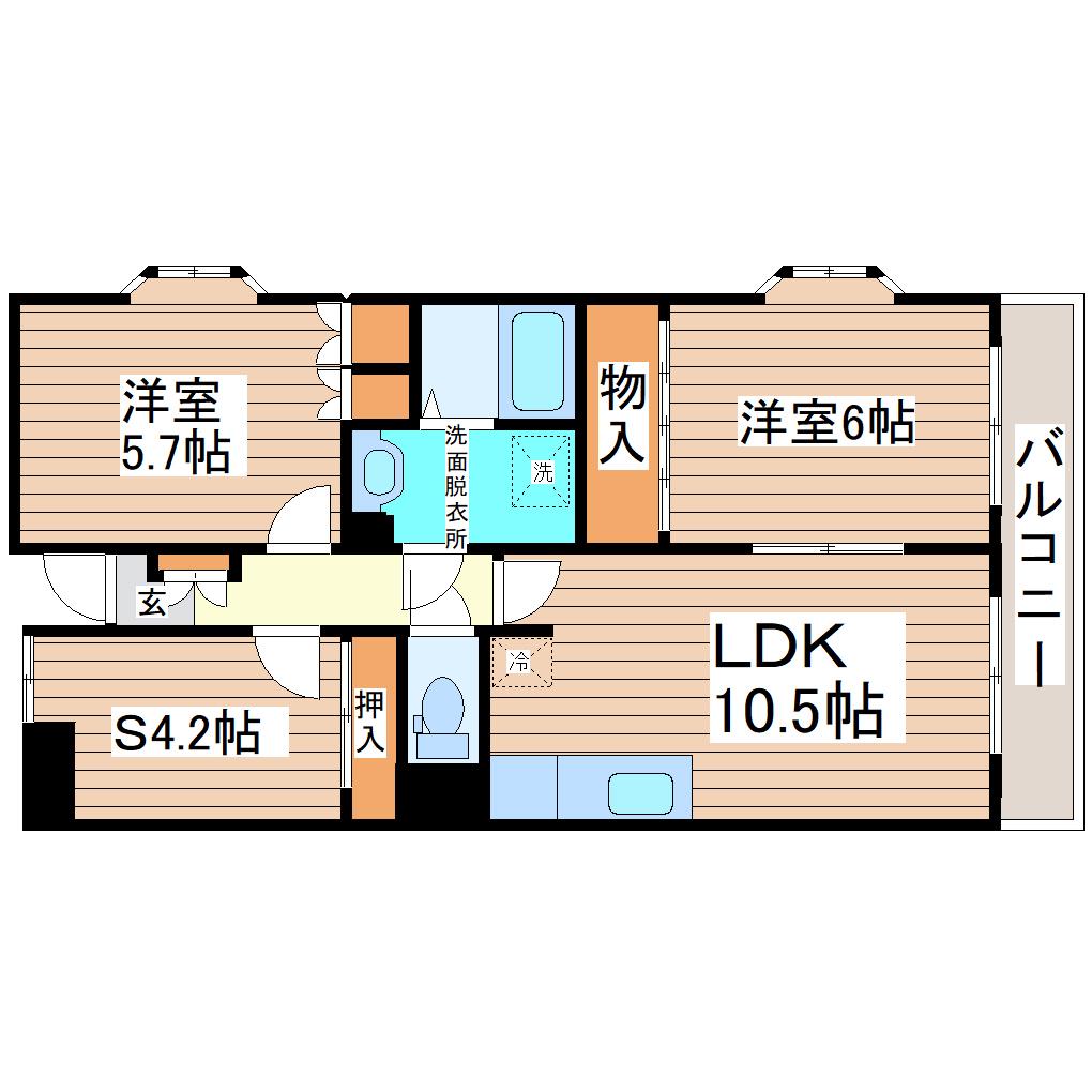 小林ハイツ(2SLDK/2階)の間取り写真
