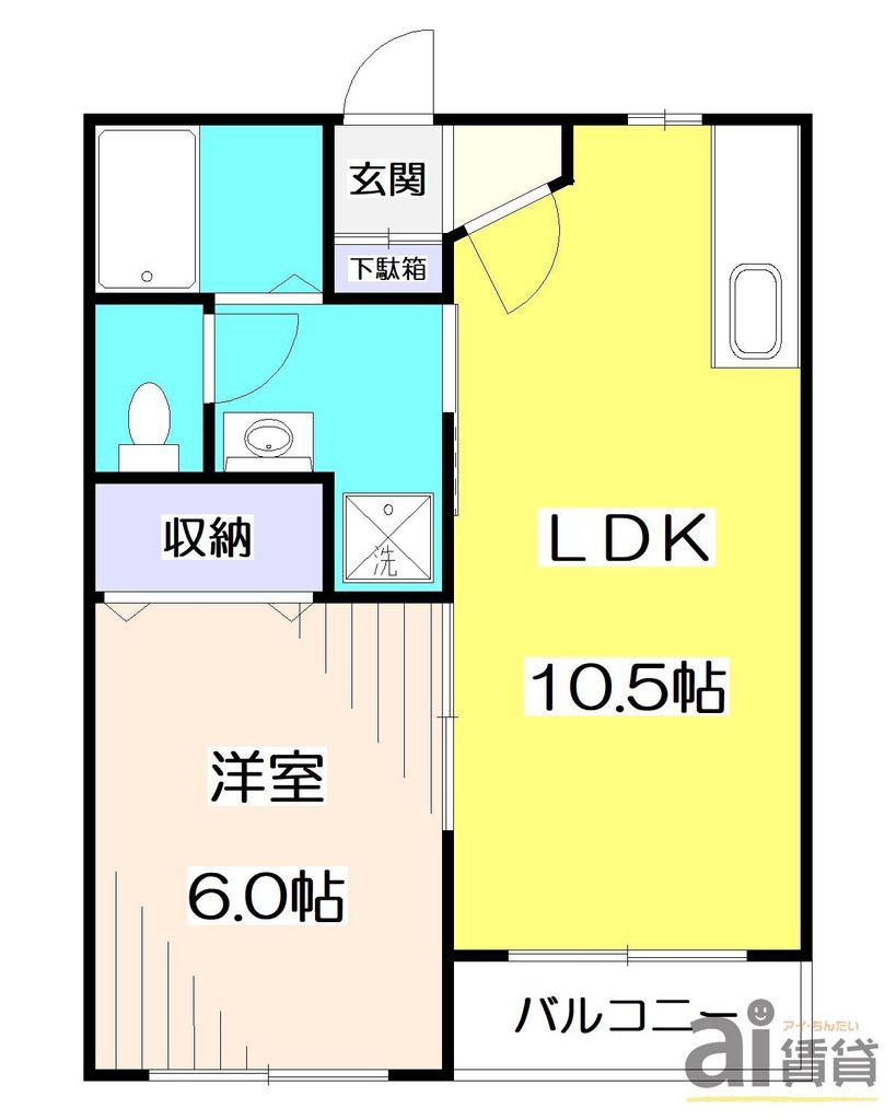 アメニティーパレス(1LDK/1階)の間取り写真