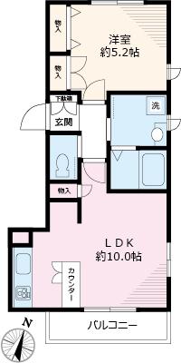 MAISON GRACE(1LDK/1階)の間取り写真