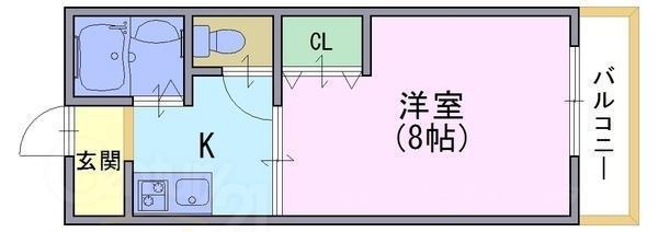 サンパレス山崎(1K/2階)の間取り写真