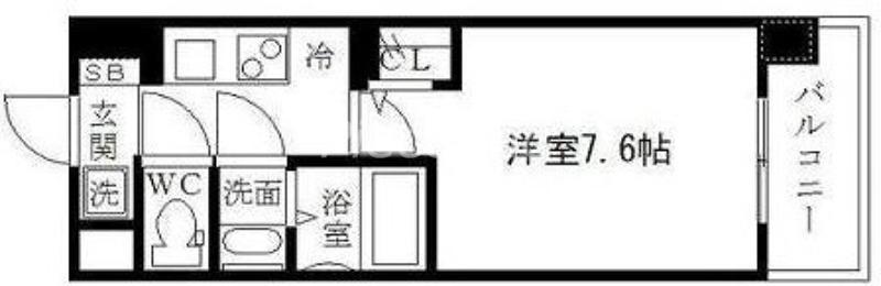 リッツ加島(1K/4階)の間取り写真