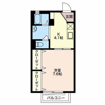 リュミエール中田(1K/1階)の間取り写真