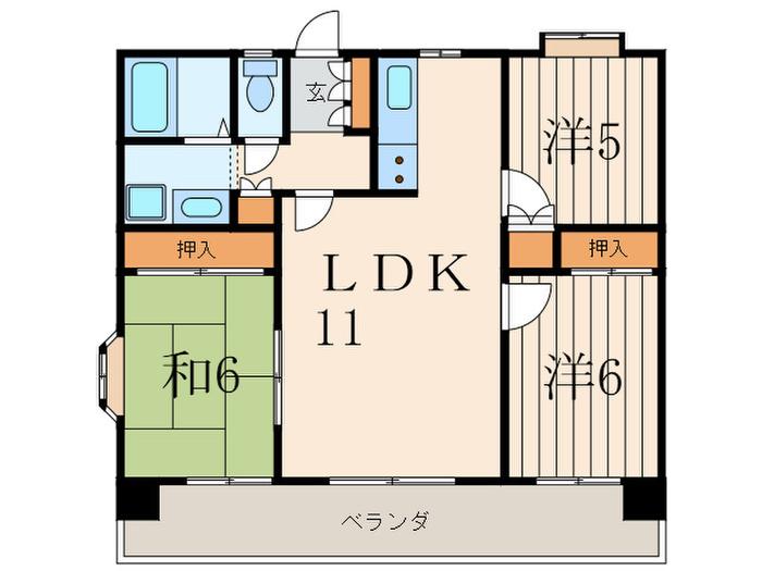 ドミール リビオン(3LDK/3階)の間取り写真