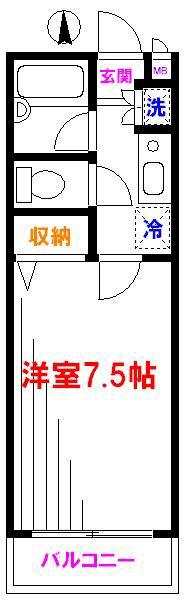 関前パークハイム(1K/1階)の間取り写真