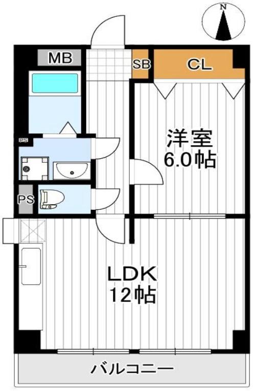 アメニティ阿倍野(1LDK/3階)の間取り写真