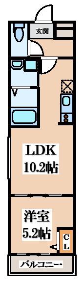 フジパレス東花園駅北I番館(1LDK/2階)の間取り写真