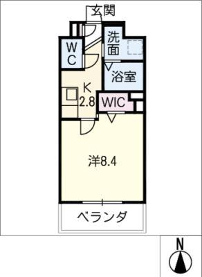 メゾン加納栄町通E(1K/2階)の間取り写真