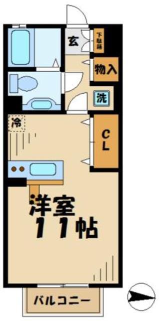 エトワール(ワンルーム/2階)の間取り写真