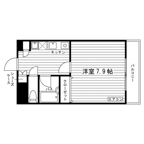 シンフォニア大和(1K/4階)の間取り写真