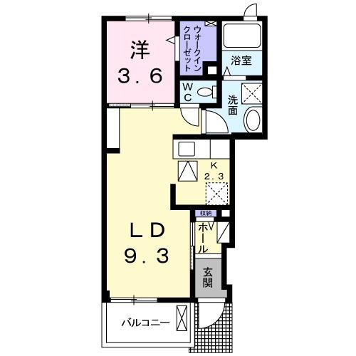 プランツ パイン(1LDK/1階)の間取り写真