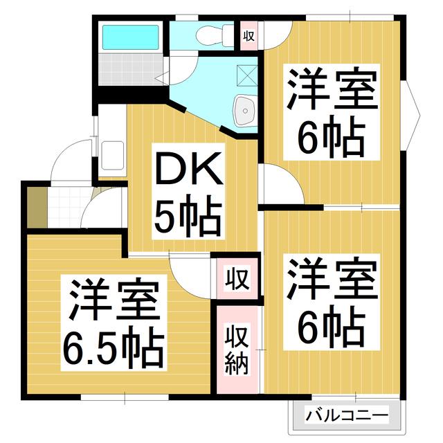 フレグランスひらせB(3DK/2階)の間取り写真