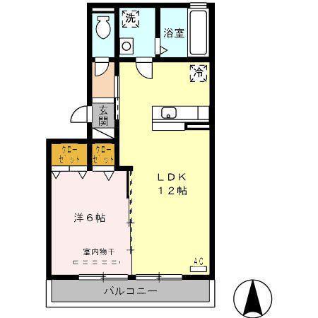 N・フレア(1LDK/3階)の間取り写真