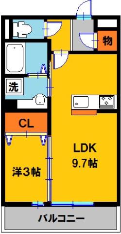 ヴィクトワール(1LDK/1階)の間取り写真