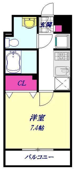 AZEST西川口II(1K/5階)の間取り写真