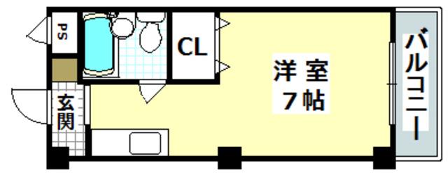第2ハイツ杉本(ワンルーム/1階)の間取り写真
