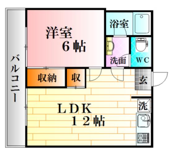 第2中村ビル(1LDK/5階)の間取り写真
