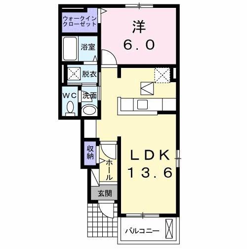 プチメゾン ロココ(1LDK/1階)の間取り写真