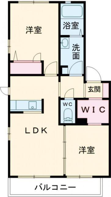 メゾン荻原(2LDK/2階)の間取り写真