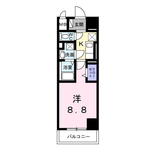 グランMコート新大阪(1K/7階)の間取り写真