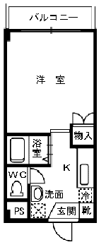 フローレNAGATO(1K/4階)の間取り写真
