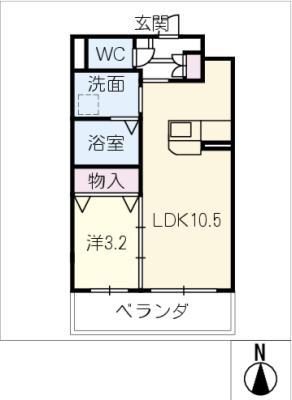CENT FLEURS(1LDK/1階)の間取り写真