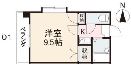 ベルシャンテ(ワンルーム/3階)の間取り写真
