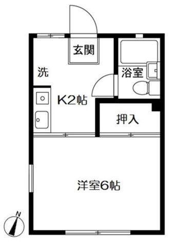 ヒルトップT&Y(1K/2階)の間取り写真