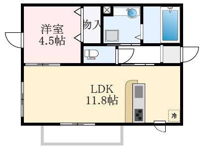 プチアングル(1LDK/1階)の間取り写真