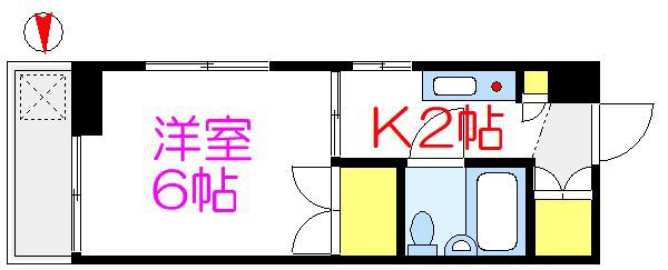 倉沢ビル(1K/4階)の間取り写真