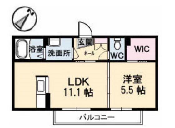 プリマベーラ原尾島(1LDK/2階)の間取り写真