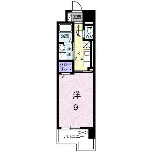 ウェーブII(1K/2階)の間取り写真