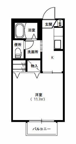 シャーメゾンK(1K/1階)の間取り写真