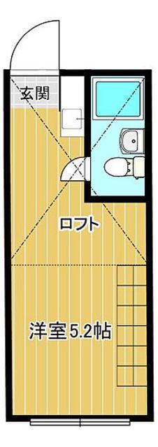 ベルハイム東大和(ワンルーム/1階)の間取り写真
