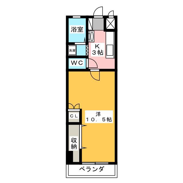 シャトレ糸貫(1K/3階)の間取り写真