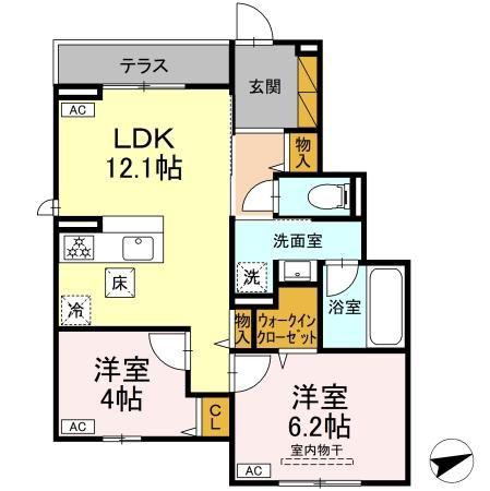 コンフォールヴィラージュ(2LDK/1階)の間取り写真