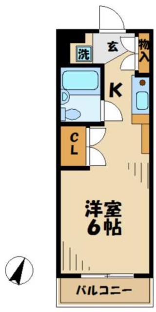 モイスチャーガーデン堀之内(1K/3階)の間取り写真