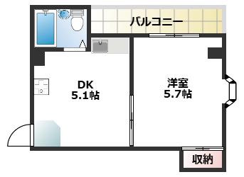 山下マンション(1DK/2階)の間取り写真