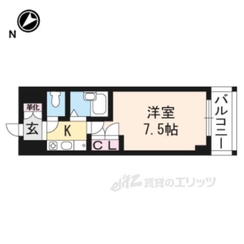 アイランド小野山(1K/1階)の間取り写真