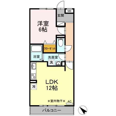 トスカーナ(1LDK/3階)の間取り写真