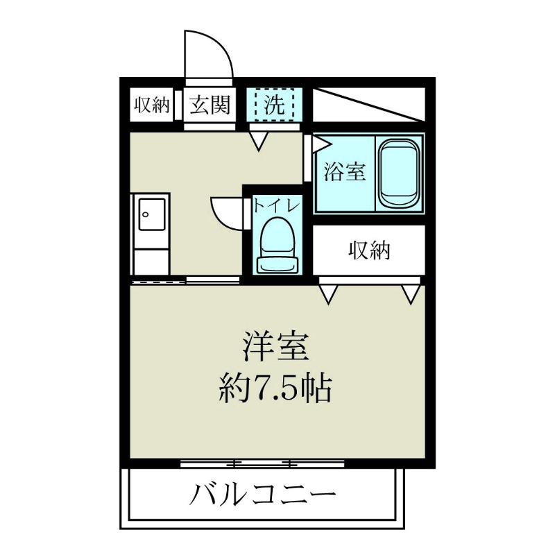 グランティ新潟(1K/5階)の間取り写真